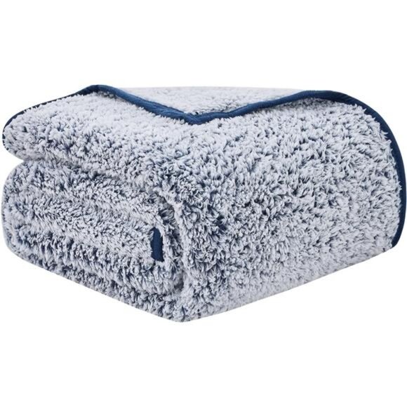 Soft Sherpa Throw Blanket Fleece Reversible Plush Fluffy Blanket, Light - Picture 1 of 7